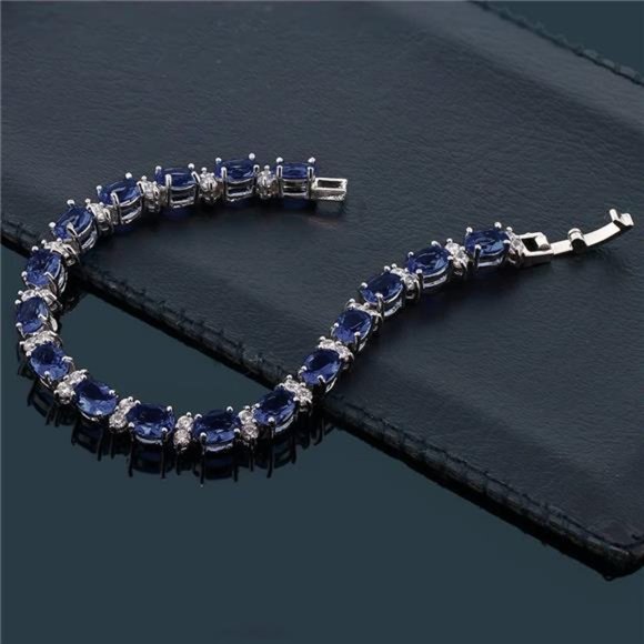 Sparkling CZ Tennis Bracelet | Oval & Round Cut | 7 Inch - Picture 2 of 3